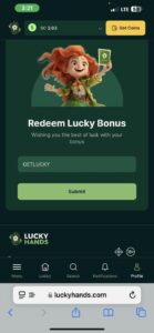 luckyhands go to profile to promotion and type in this code v0 odtsdehdsbwd11 1